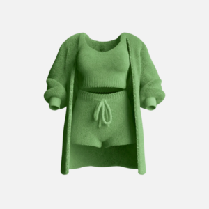 Ensemble 3 pieces en tricot vert